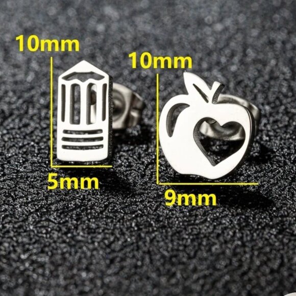 Stainless Steel 18K Gold Plated Ear Studs - Picture 4 of 4